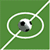Animated contact sheet showing six frames of a soccer ball animation on a green field with white lines, transitioning to French flag colors and stripes.