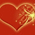 Red heart-shaped icon with glowing golden outlines and animated sparkles, featuring a bright central burst effect.