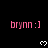 Pixelated pink text 'brynn :]' repeated across a black background with white heart symbols, partially obscured by a gray overlay.