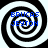 Four identical black-and-white spiral patterns arranged in a , each containing blue text reading BRUCAS JESTON
