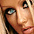 A pixelated contact sheet of two animated frames showing a close-up of a woman's face on the left and stylized text on the right against a black background.