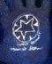 A blue background displays a sequence of white line-drawn icons including a star within a circle, a camera with text below it, and a figure holding a camera with flame effects.