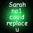 Green circular icon with white pixelated text reading "Sarah no1 could replace u" arranged in four lines.