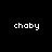 Four display the word 'chaby' in white pixelated text against black, purple, pink, and dark purple backgrounds