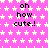 A static image with a pink background covered in white stars, displaying the text "oh how cute!" repeated six times in black pixelated font.