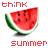 A watermelon slice icon with text above and below, displayed in red and green color variations