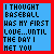 A contact sheet of seven animated frames showing a blue text box with the phrase "I THOUGHT BASEBALL WAS MY FIRST LOVE...UNTIL THE DAY I MET YOU" where individual letters in "BASEBALL" and "YOU" change color across frames.