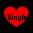 Four red heart-shaped icons with the word "Single" in black text, arranged in a on a black background