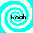 Four identical cyan and white spiral patterns arranged in a , each containing the text "Noah" in black pixelated font