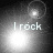 Four grayscale display 'I rock' text with shifting light effects and circular glows at top-left and bottom-left positions