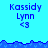 Pixelated blue background with repeated text 'Kassidy Lynn' and '<3', divided by a wavy blue border into two sections.