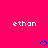 Bright pink background with repeated white text 'ethan' and blue pixelated hearts arranged in a pattern