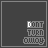 Animated icon with dark gray background showing purple and white particle effects around static text "DONT TURN" in light gray block letters.