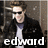 Pixelated image of a person in dark clothing with white text reading 'edward' at the bottom, set against a blurred background.