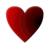 Two red heart shapes on white background; left is solid, right has jagged crack splitting it into two pieces.