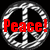 A circular pixelated icon featuring a black and white peace symbol with red text reading "Peace!" overlaid on the center.