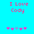 Pixelated text 'I Love Cody' in pink on cyan background with two of five small icons below, each containing four pink and one purple icon