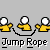 Animated sequence of yellow figures with white heads performing jump rope actions against a gray background, each frame labeled "Jump Rope" below.