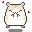 Pixel art hamster with beige and white fur, pink inner ears and feet, black eyes and nose, and a neutral expression on a gray background.