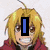 Pixelated anime-style character icons with overlaid blue text labels, featuring varied expressions and clothing against plain backgrounds.
