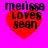 Red heart-shaped icon with black text 'melissa loves sean' on bright pink background, showing pixelated variations across four views.