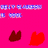 Pixelated icon set on bright pink background featuring blue patterned shapes and two heart-shaped forms in brown and red.