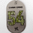 A static dog tag-shaped icon with a metallic gray background, featuring the number 54 in green pixelated text and small black rectangular slots near the top.