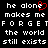 Pixelated text on black background with red heart symbol replacing 'e' in 'alone', repeated in two