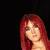 A pixelated image of a person with long red hair wearing a purple dress with a lace waistband, displayed in a of five showing different poses