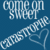 Static pixelated icon with blue background and white text reading "COME ON SWEET" above a diagonal line of repeating "GIRLS" letters ending in a heart symbol.