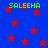 Blue background with scattered red stars and green text reading SALEEHA repeated four times.