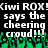 Pixelated text reads 'Kivi ROX! Kivi ROX! says the cheering crowd!!!' over green pixelated shapes on black background.
