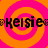 A pixelated animated icon with pink and orange concentric circles background, black text 'keisie' flanked by heart symbols on a gray