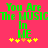 Green pixelated text on a bright pink background reads "You Are The MUSIC In ME" with yellow and orange star-like shapes below.