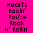 A static image with a bright pink background displaying repeated text phrases in black pixelated font across three
