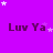 Purple background with repeated 'Luv Ya' text and scattered white stars in a pattern