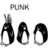 Static image showing three black-and-white cartoon penguin figures with varying hairstyles beneath the word 'PUNK' in pixelated text.