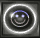 Four -aligned display a smiling face icon with blue hair, white eyes, and a circular glow that varies in brightness across frames