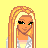 Pixel art of a blonde woman in white jacket and blue jeans with belt buckle, alongside text elements on yellow background.