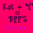 Pixelated text and symbols on a bright pink background with two identical side-by-side configurations.