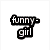 Pixelated icon shows 'funny-girl' text on white background with a woman in dark dress and high heels against red backdrop.