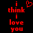 A 48x48 pixel animated buddy icon featuring red text and a heart symbol on black background, with two visible frames showing slight animation differences.
