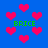 Blue background with scattered red pixelated hearts and green text reading "BRICE" in four locations.