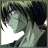 Pixelated anime-style character with dark hair and green skin in profile view, next to black background with white text reading 'Anime IM' and 'com'