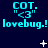 Cyan text and symbols on dark blue background with animated white star-like shapes moving across the scene.