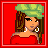 A 3x2 contact sheet of pixel art frames showing a female character in red attire with green headwear, alongside text phrases "Happy Birthday Jesus" and "Merry Christmas" on solid red backgrounds.