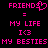 Pixelated pink text and symbols on black background, two side-by-side with identical phrases except one word is singular
