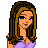 Pixel art of a woman in purple dress and high heels with 'Class Of 2009' text, two poses shown side-by-side.