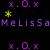 Pixel art icon with repeating text and star symbols on black background, featuring alternating color patterns in the text.