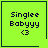 Four identical green square display text and symbols with one showing a heart symbol